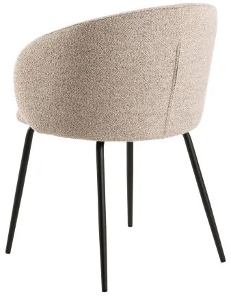 ЦЛЯРА Бежово лате (тъкан Монза 60)/крака черни - МОДЕРЕН ТАПИЦИРАН СТОЛ ЛОФТ ЗА ДНЕВНА/ТРАПЕЗАРИЯ/ОФИС