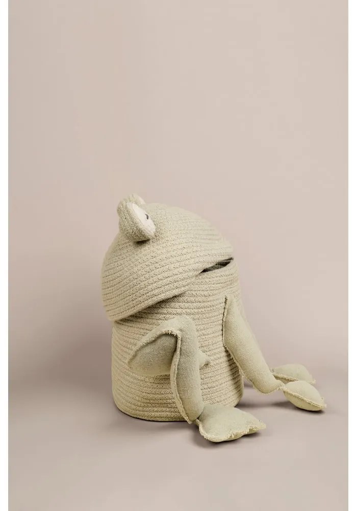 Светлозелена текстилна детска кошница за играчки ø 23x35 cm Fred the Frog – Lorena Canals