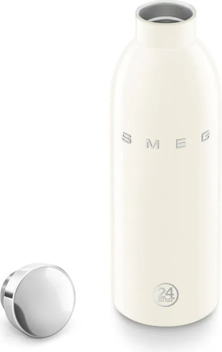 Термо бутилка SMEG Clima 50's Style WBF01CR, 500 мл, Херметично затваряне, Двустенна, Неръждаема стомана 18/8, Крем