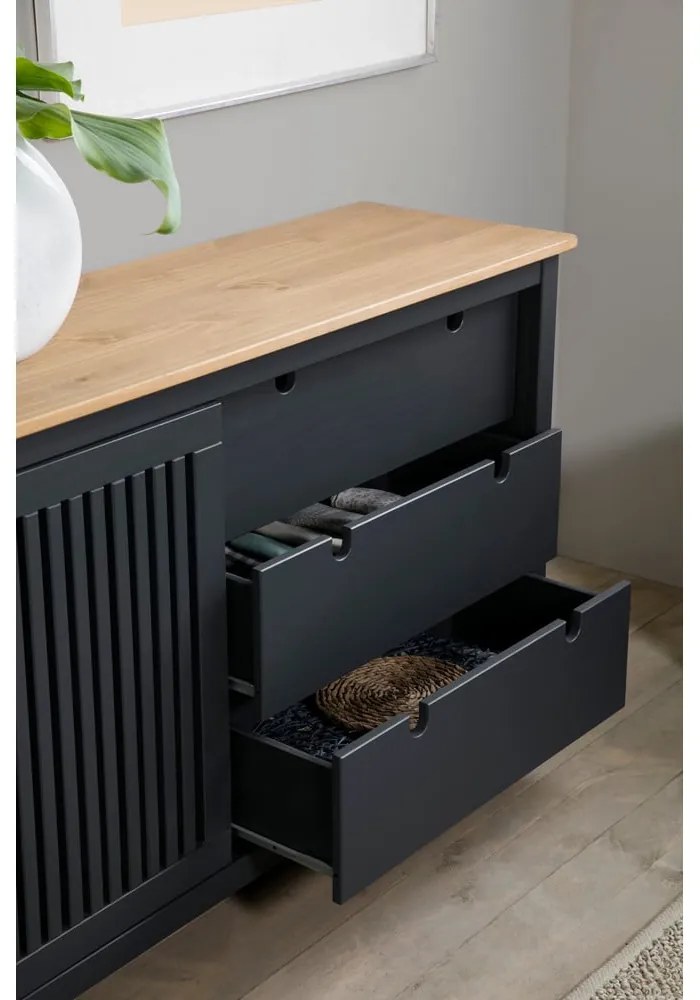 Сив дървен скрин с чекмеджета Bruna - Marckeric