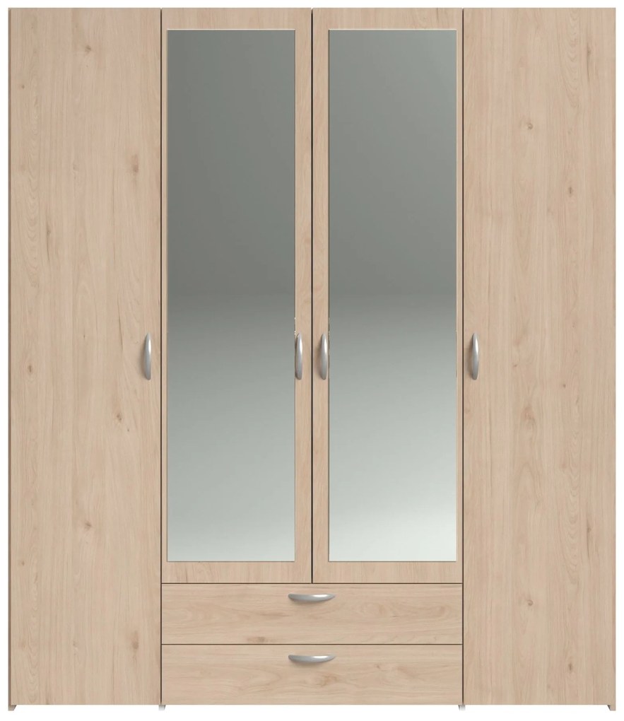 Гардероб Dorm 4-door с огледало-Fusiko