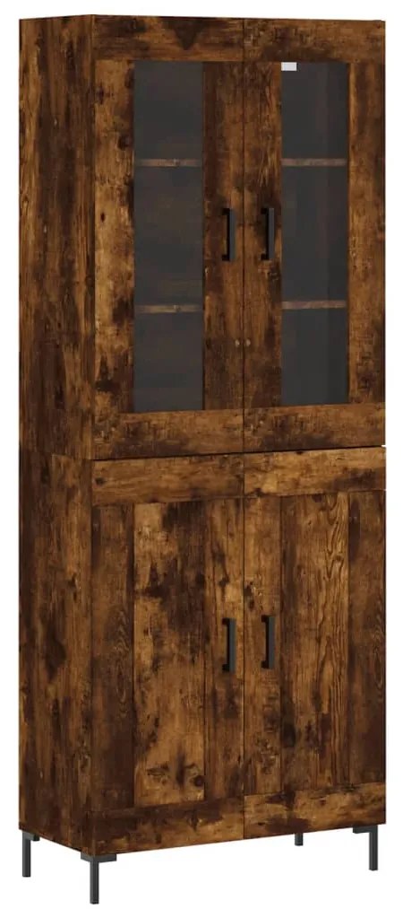 3198342 vidaXL Висок шкаф, опушен дъб, 69,5x34x180 см, инженерно дърво