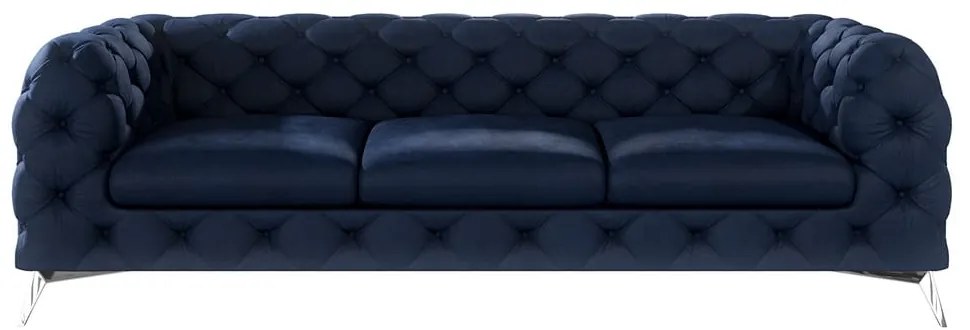 Тъмносин кадифен диван 243 cm Chelsea – Ropez