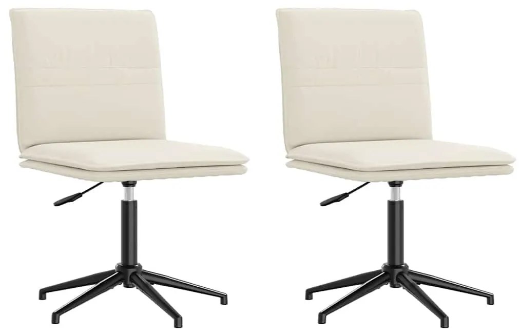 3315376 vidaXL Трапезни столове, 2 бр, кремави, кадифе