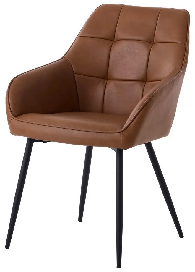 Кафяви тапицирани трапезни столове в комплект с подлакътници 2 бр. Nolan Square – Unique Furniture