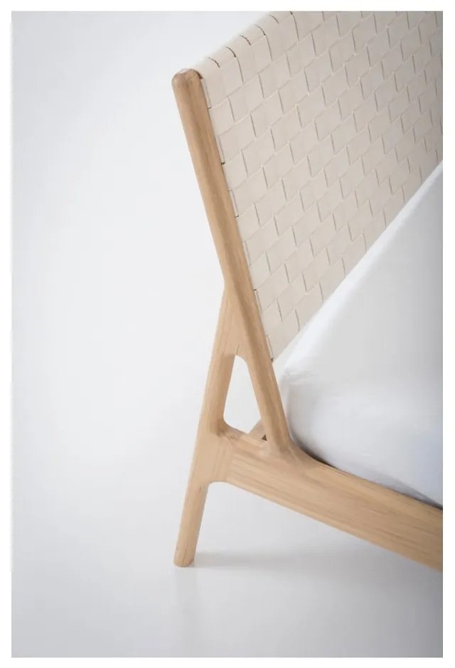 Масивно дъбово легло с бяла табла , 140 x 200 cm Fawn - Gazzda