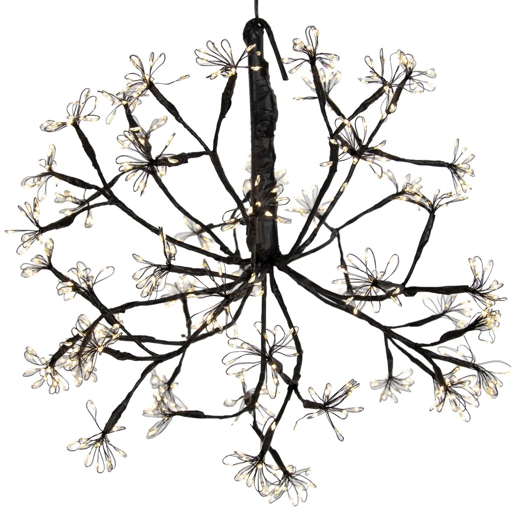 Коледна висяща лампа сфера черна 40 см вкл. LED с таймер IP44 - Nobu