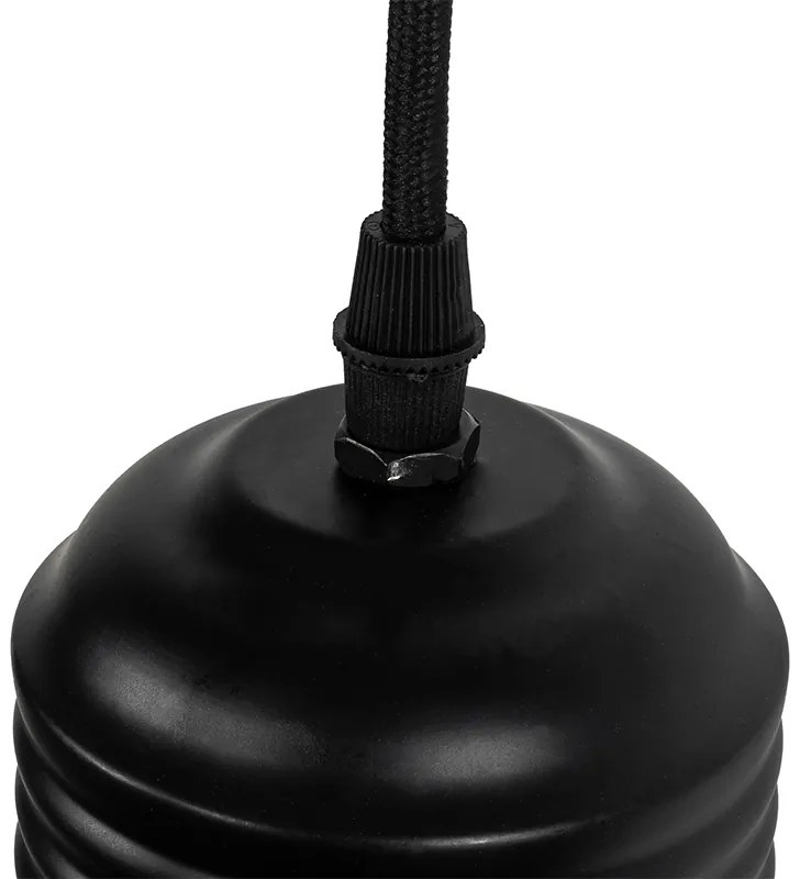 Дизайнерски висящ аплик черен 3-светлина - Raga