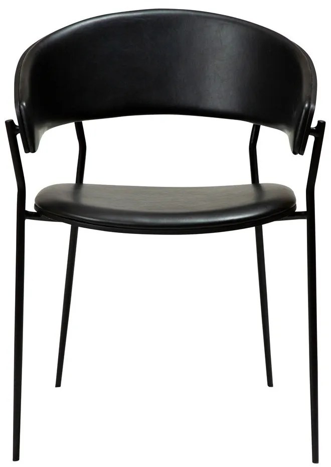 Матово черно трапезен стол с подлакътници Crib – DAN-FORM Denmark