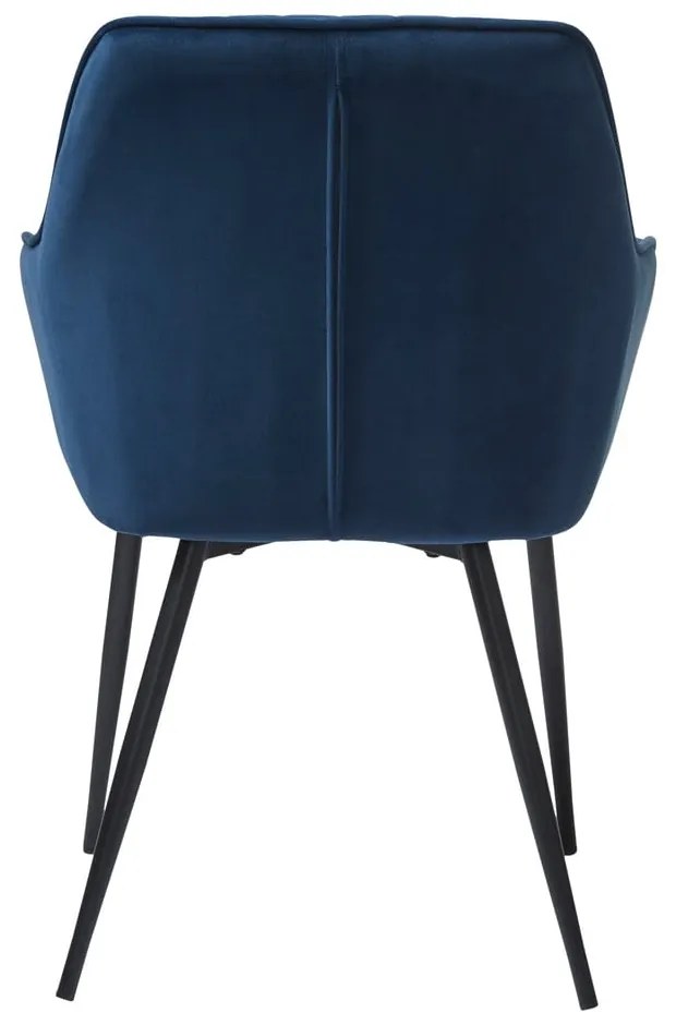 Тъмносини тапицирани трапезни столове в комплект с подлакътници 2 бр. Nolan Stripe – Unique Furniture