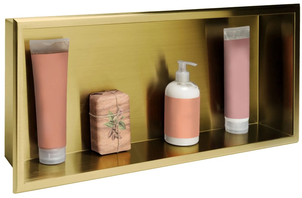 bathroom shelf 30x60 gold brush