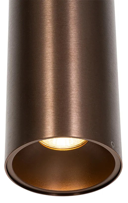 Дизайнерска висяща лампа тъмен бронз GU10 50mm - Tubo