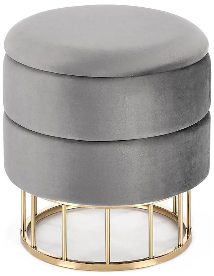 Табуретка MINTY пр. 37 см сива/златна