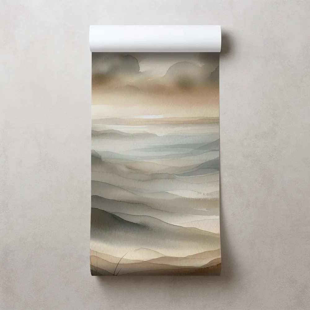 Тапет – Акварелен пейзаж в мъгла