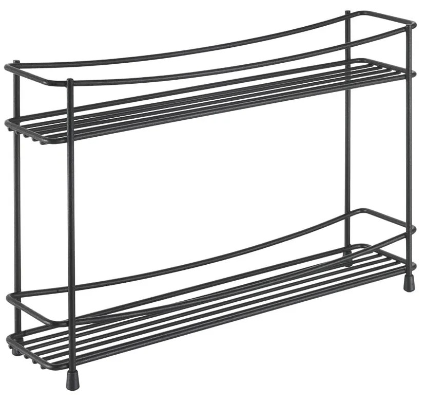 Черен двуетажен стелаж за подправки Pepito Lava - Metaltex