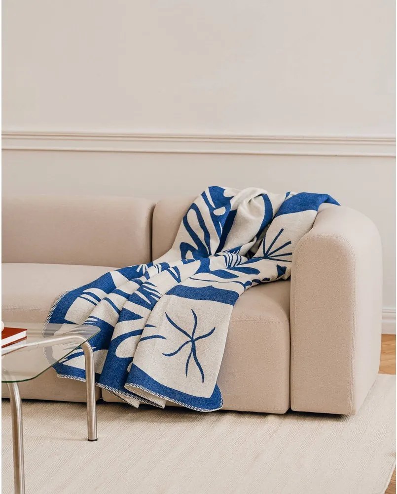 Синьо одеяло 165x200 cm Lino – noo.ma