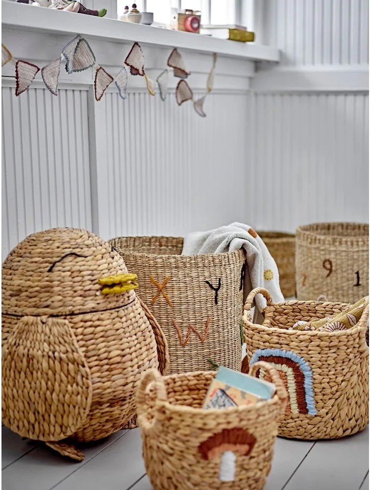 Детски кошници за играчки в комплект 2 бр. от воден зюмбюл в естествен цвят ø 32x32 cm Agnes – Bloomingville Mini