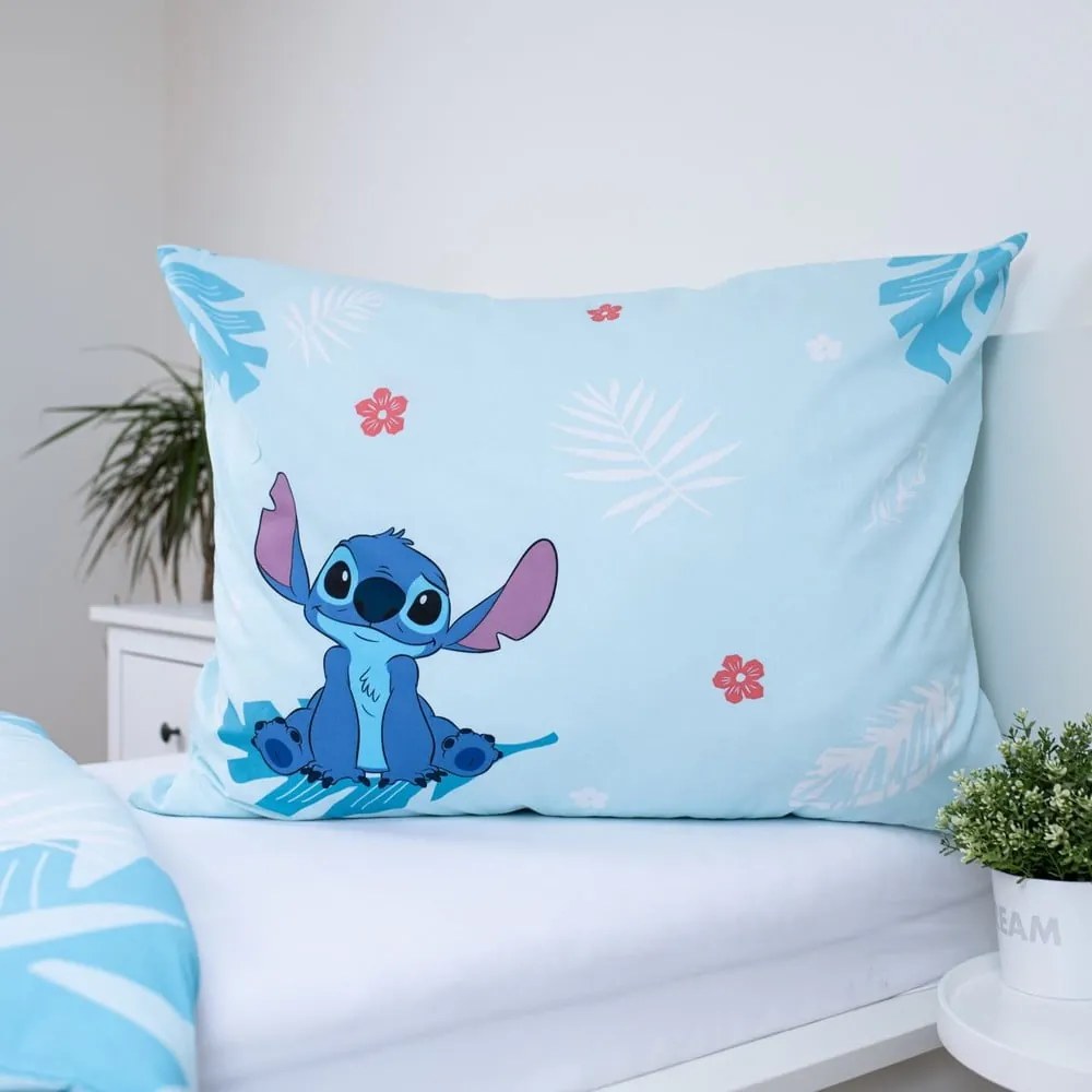Синьо единично памучно детско спално бельо 140x200 cm Lilo and Stitch "Blue" – Jerry Fabrics