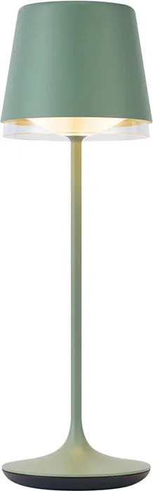 Настолна лампа зелена с LED IP65 акумулаторна със станция за зареждане - Bass