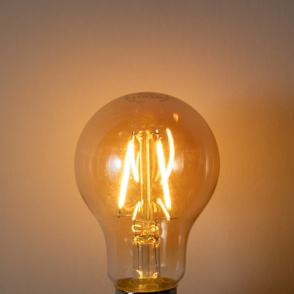 Комплект от 5 димируеми LED крушки E27 A60 Злато 3W 310 lm 2200K