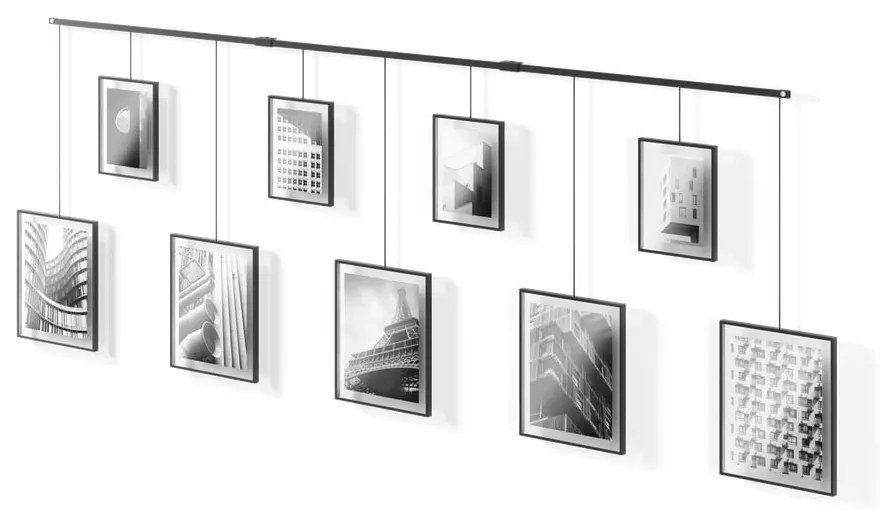 Черна метална рамка 9 бр. висяща 223x77,5 cm Exhibit – Umbra