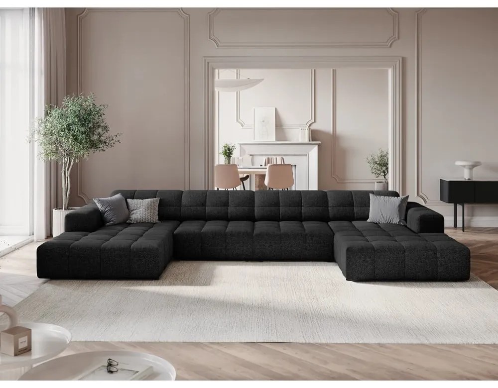 Антрацитен ъглов диван (U-образен) Chicago - Cosmopolitan Design