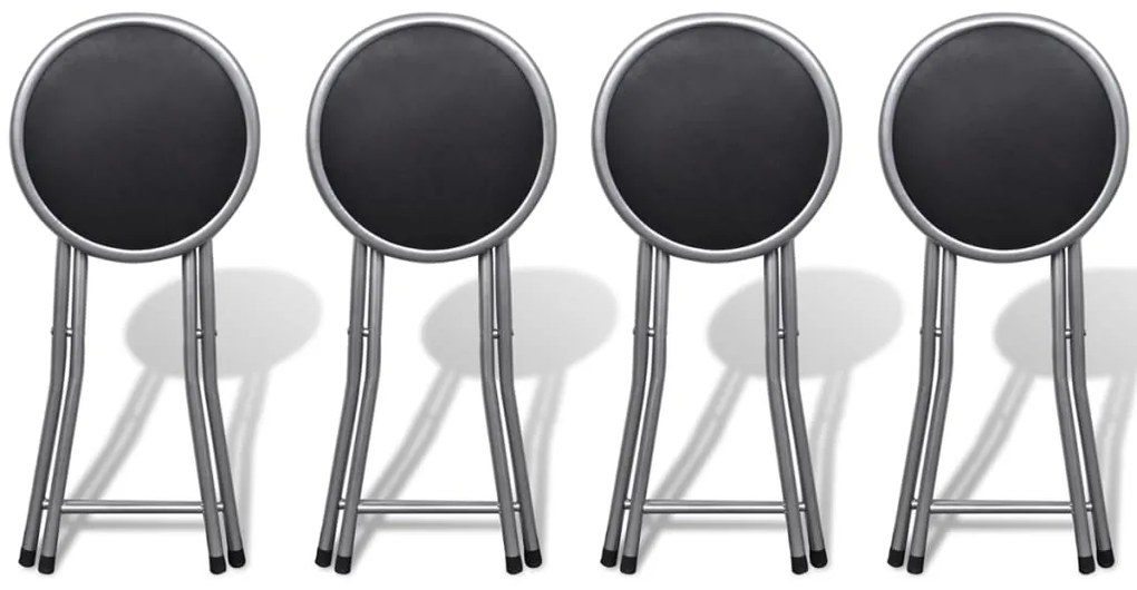 241033 vidaXL Сгъваеми табуретки, 4 бр, изкуствена кожа