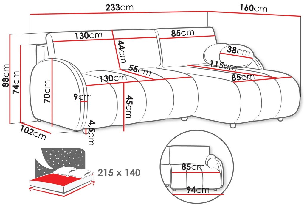 Ъглов диван Zara-Светло сиво