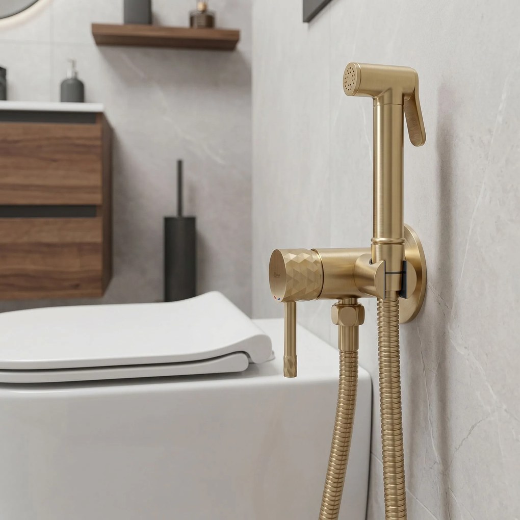 Смесител за биде Rea Lungo Loop Diamond Brush Gold