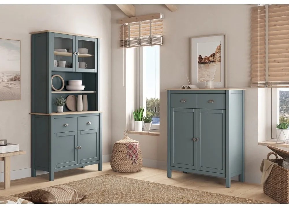 Шкаф сиво-зелен от масивен бор 90x180,5x40 cm Misti – Marckeric