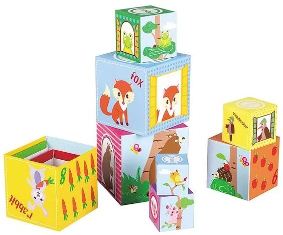 Кула от картонени кубчета, Животни - Lelin Toys