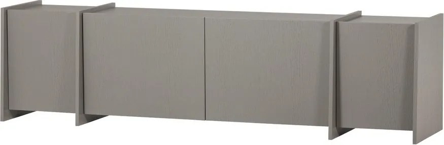 Сива маса за телевизор от декор от ясен 200x53x44 cm Brock – WOOOD