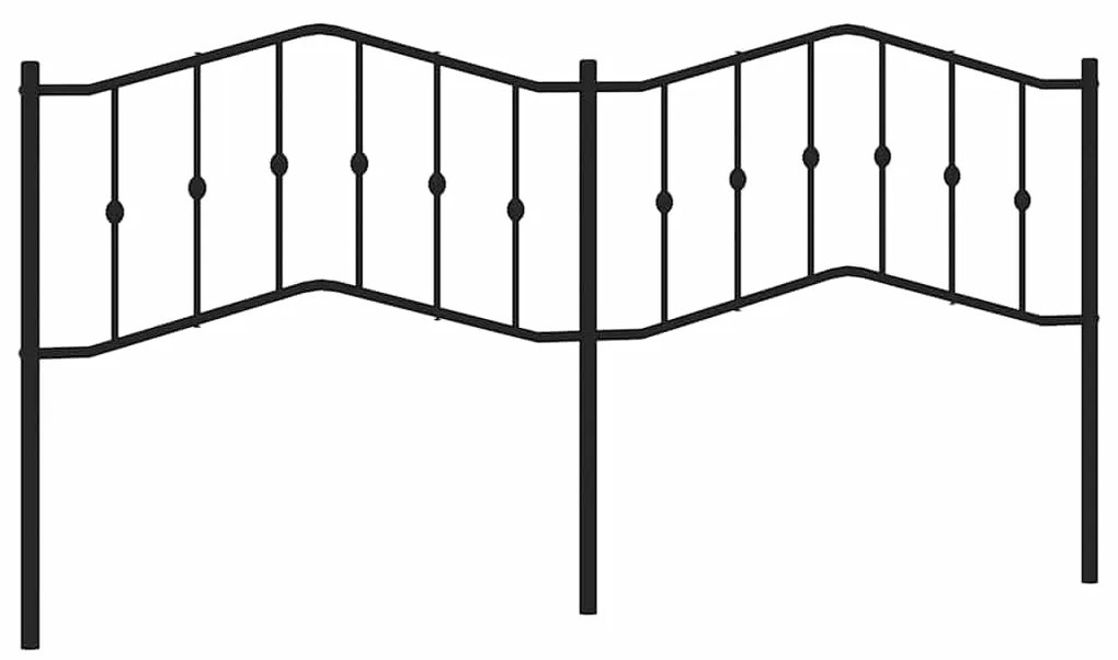 373826 vidaXL Метална резервна табла за легло, черна, 193 см
