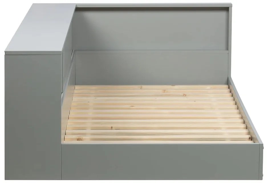 Сиво единично легло от борова дървесина, 90 x 200 cm Connect - WOOOD