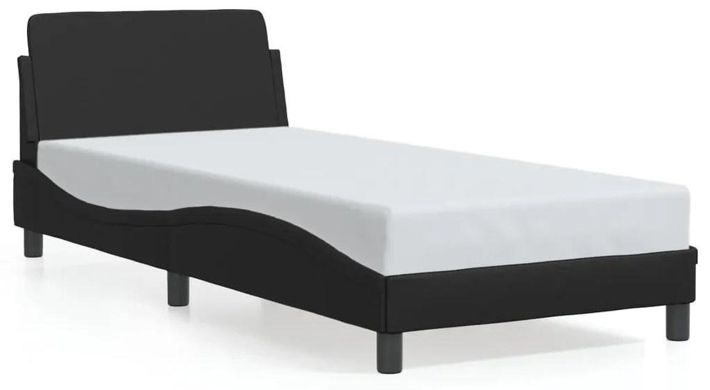 373098 vidaXL Рамка за легло Dover, черна,90x190 см изкуствена кожа