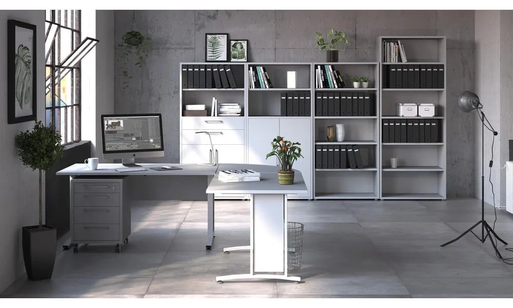 Бял модулен шкаф за книги 89x113 cm Prima - Tvilum