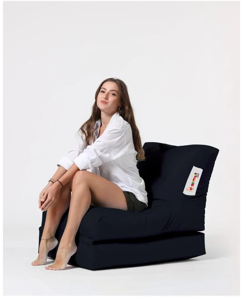 Черен градински пуф за сядане Siesta – Floriane Garden