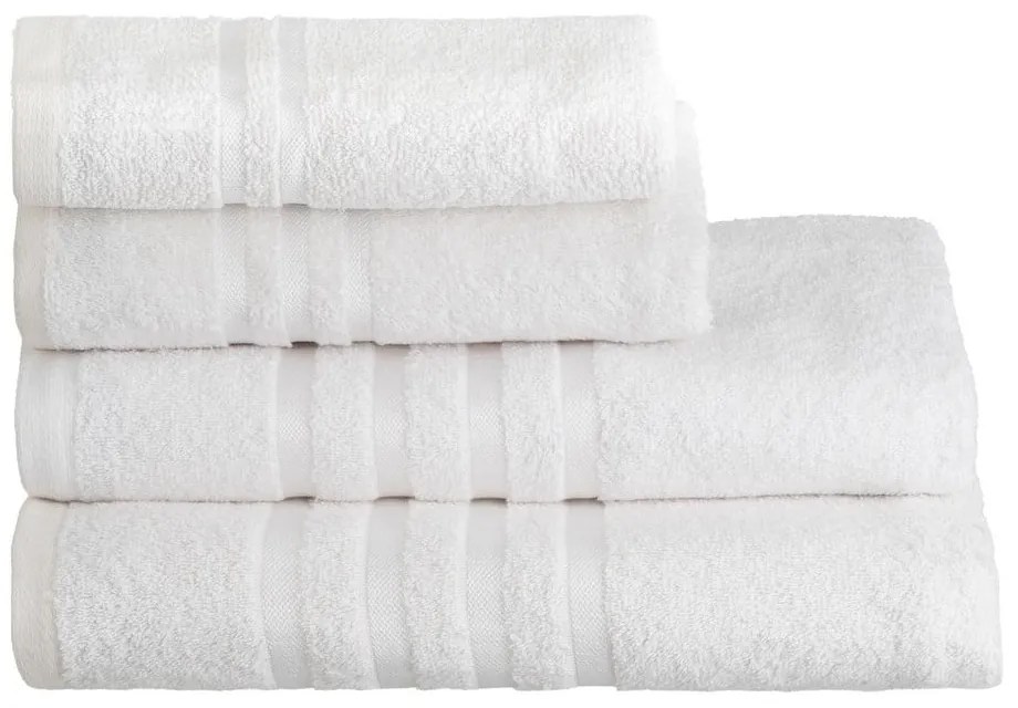 Бяла памучна хавлиена кърпа от тери 70x140 cm Simple – Casa Selección