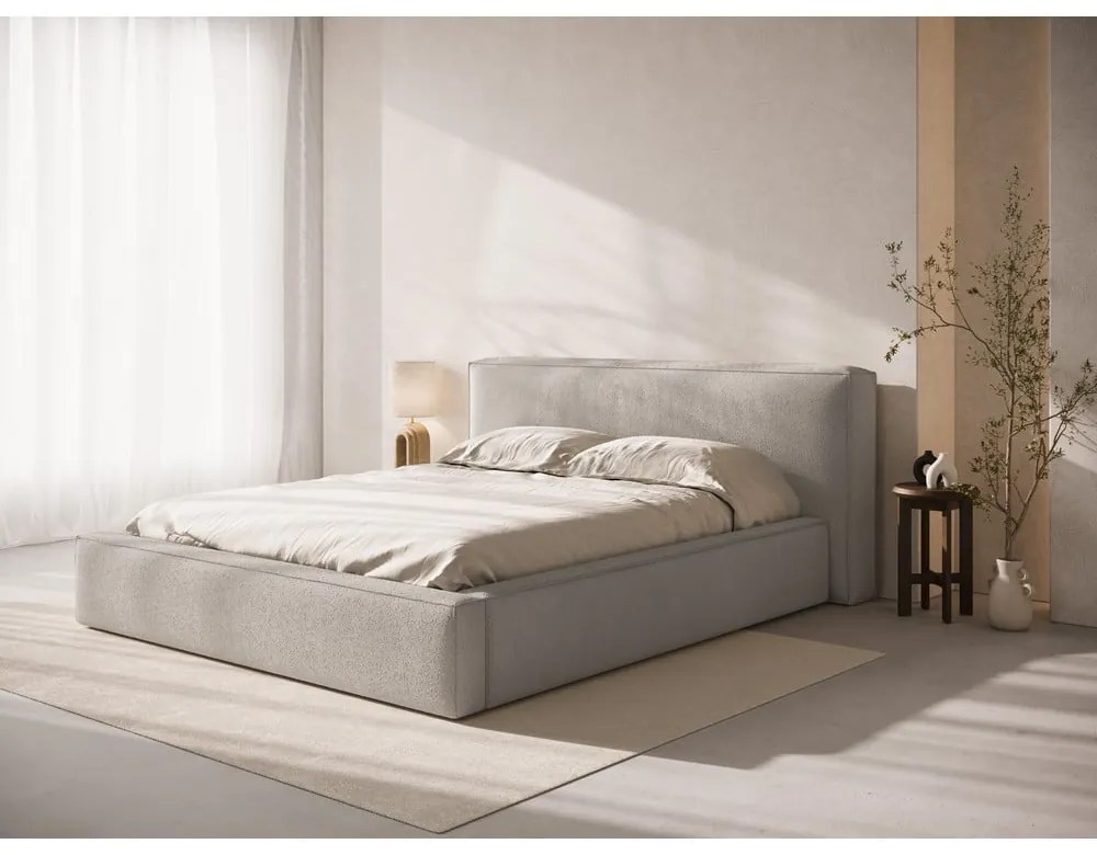 Светлосива тапицирана табла за легло 209x100 cm Olivia – Micadoni