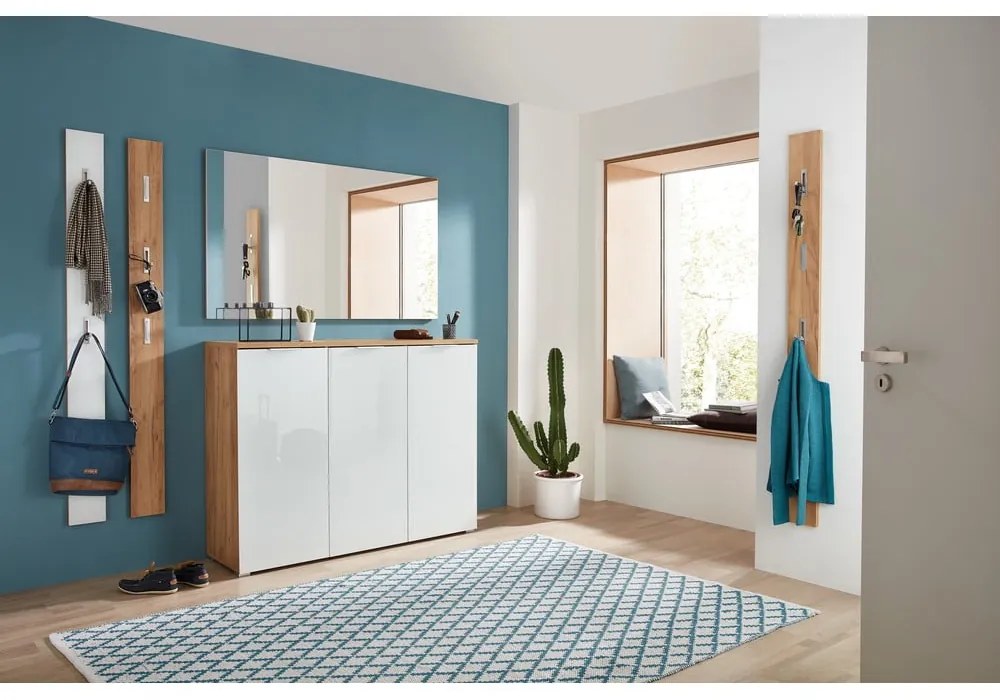 Бял гардероб от дъб с огледало 84x196 cm Telde - Germania