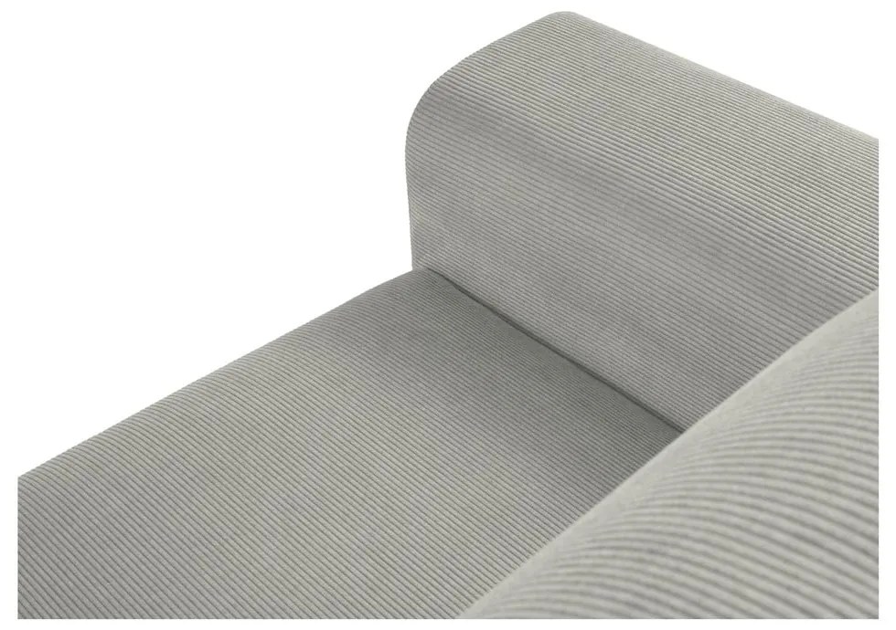 Светлосив разтегателен ъглов диван с място за съхранение от рипсено кадифе (десен ъгъл) Kyoto – Cosmopolitan Design