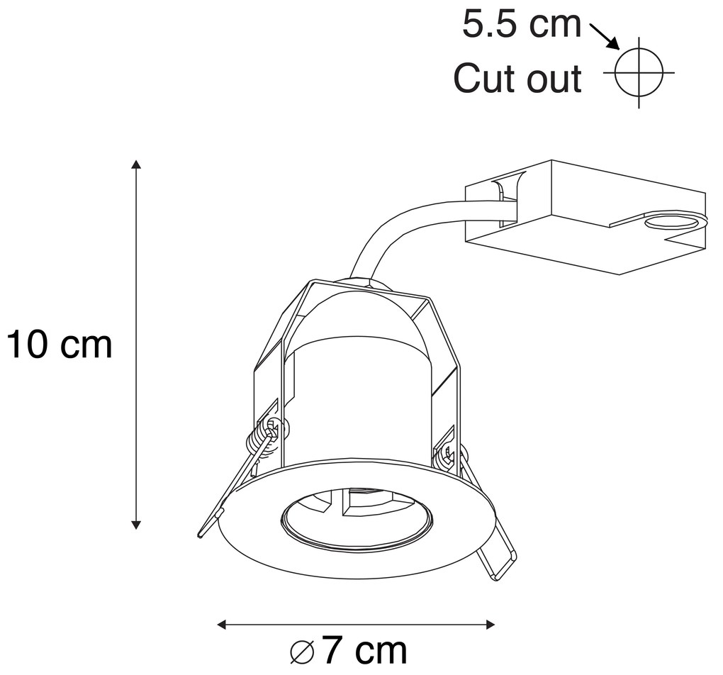 Комплект от 6 модерни вградени спота черни - Insight
