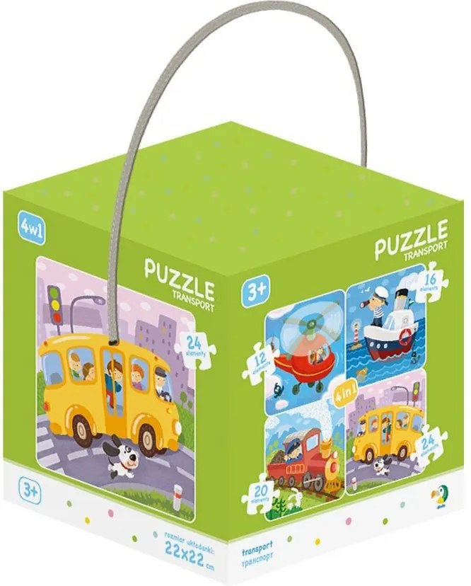 Dodo - Пъзел 4в1 - комплект 4 бр. Превозни средства
