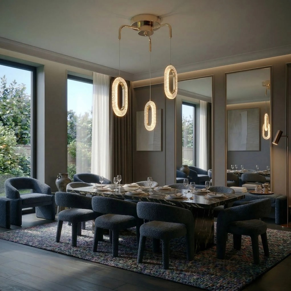 ВИСЯЩА ТАВАННА LED ЛАМПА G173-3CP GOLD