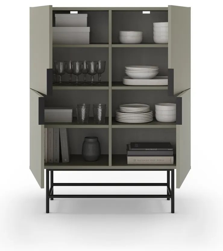 Зелено-сиво шкафче 100x128 cm Eldia – Marckeric