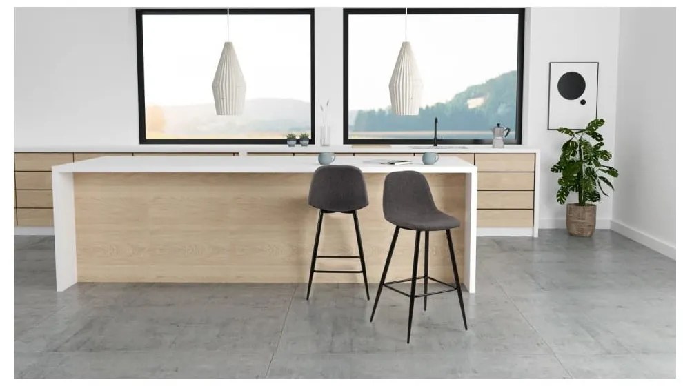 Комплект от 2 тъмно сиви стола Wilma - Actona