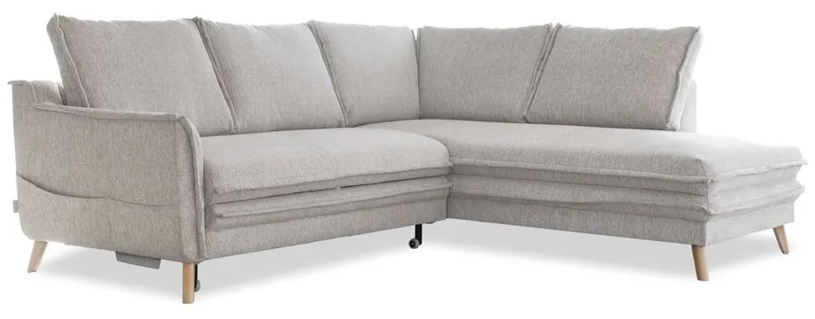 Бежов разтегателен ъглов диван (десен ъгъл) Charming Charlie – Miuform