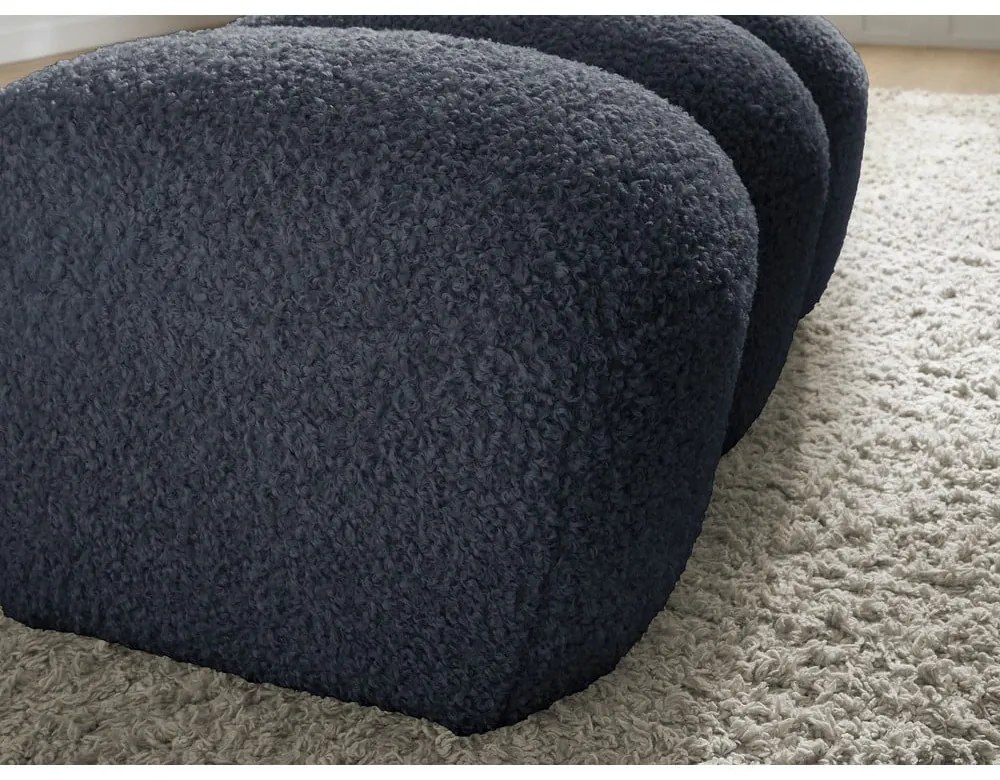 Тъмносива табуретка от прежда с примки от букле Hippolyte – Bobochic Paris