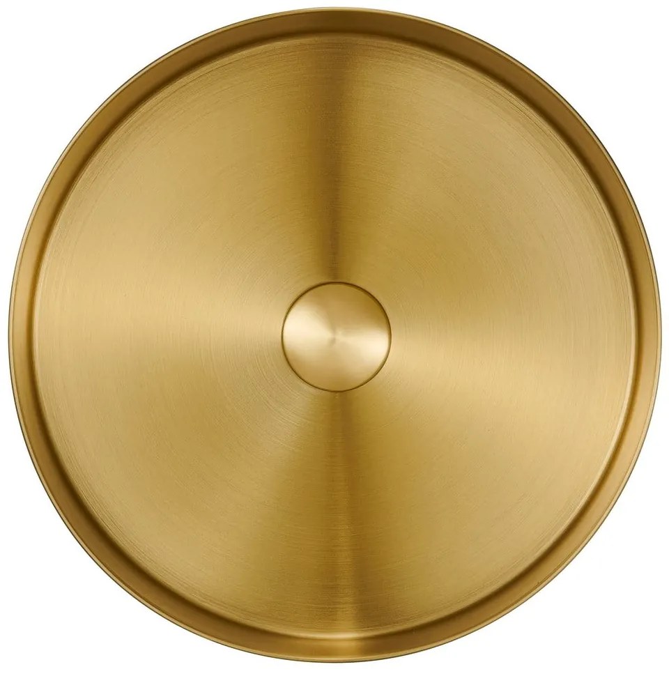 Кръгла мивка от неръждаема стомана в златисто ø 38 cm Aurum – Sapho