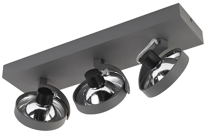 Дизайнерски прожектор сив регулируем 3-светлина - Go